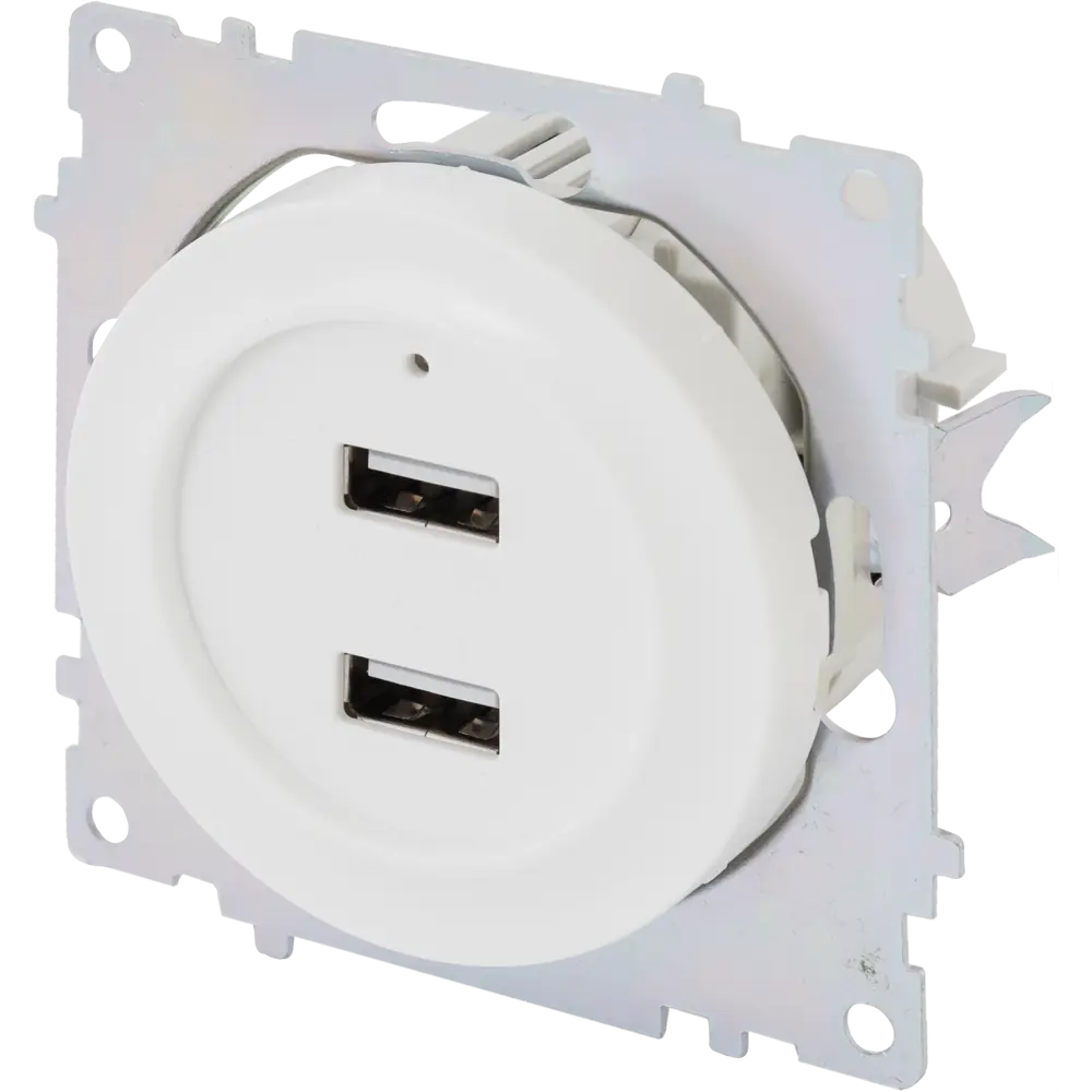 Розетка Onekeyelectro USB двойная встраиваемая с подсветкой цвет белый Florence STLM-2155608 - Вид №2