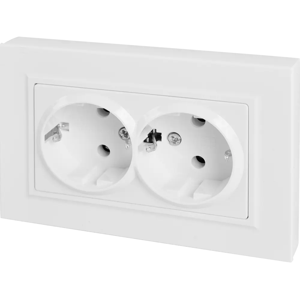 IEK Brite - двойная влагозащищенная розетка с заземлением 87761527 STLM-1116150