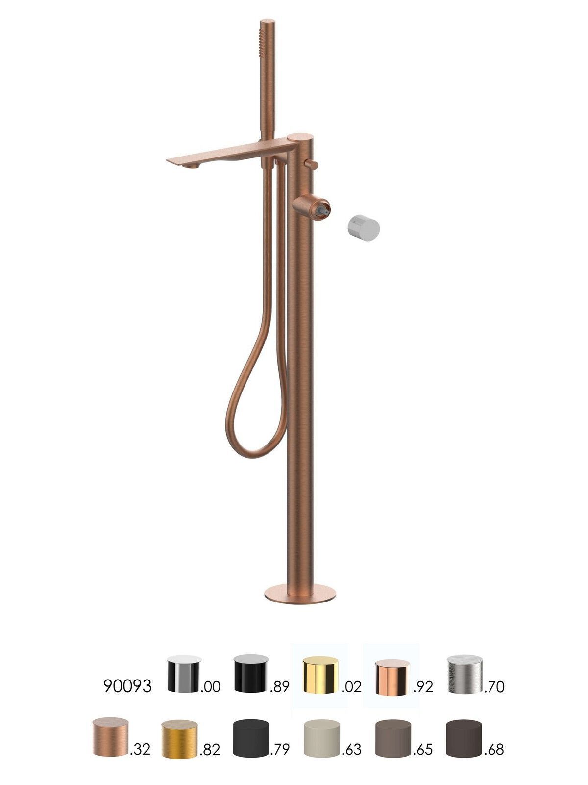 Однорычажный смеситель для ванны с ручным душем Rubinetterie Frattini Narciso S ARCH-00013451 - Вид №5