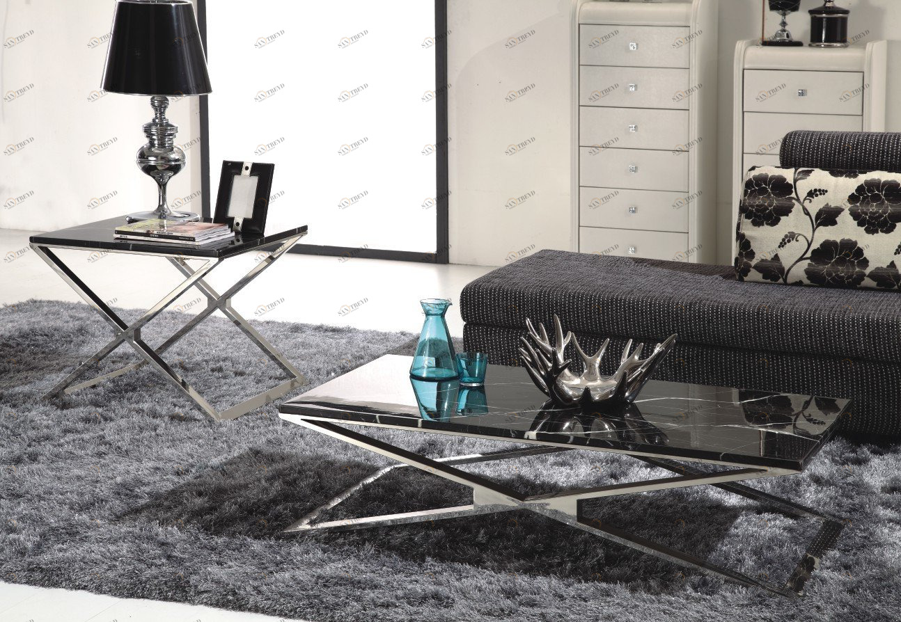 Приставной столик черный с основанием хром 55 см Mola ДОМАШНЯЯ ОБСТАНОВКА SKY COLLECTION 115790 Хром;черный Santreyd 