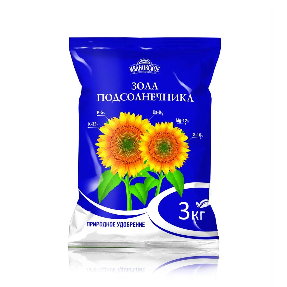 Удобрение Зола подсолнечника 3кг - универсальное всесезонное питание для растений 89400644 Santreyd STLM-1582771