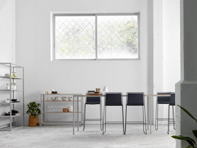 ONDARRETA Стул из высокой стали с сиденьем, обтянутым тканью Alo sun-id-1479200 - Вид №12