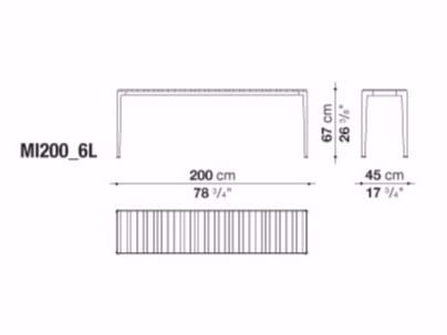 Алюминиевая и деревянная Садовая прямоугольная консоль B&B Italia Outdoor мирт ARCH-00078701 - Вид №5