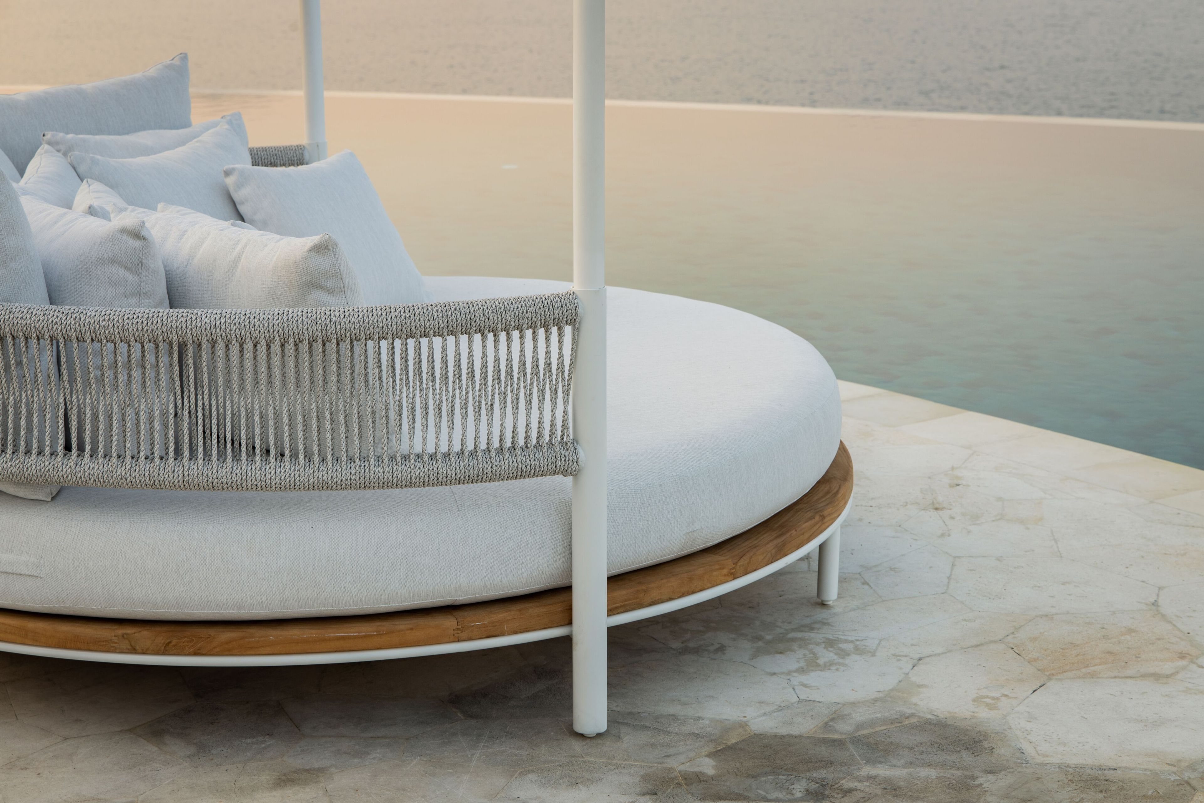 Ткань круглая Садовая кровать с солнцезащитным козырьком cbdesign круглый ARCH-00084466 - Вид №8