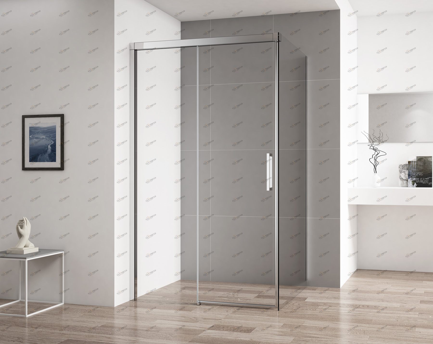 Душевой уголок CEZARES DUET SOFT-AH-1-100/80-C-Cr 