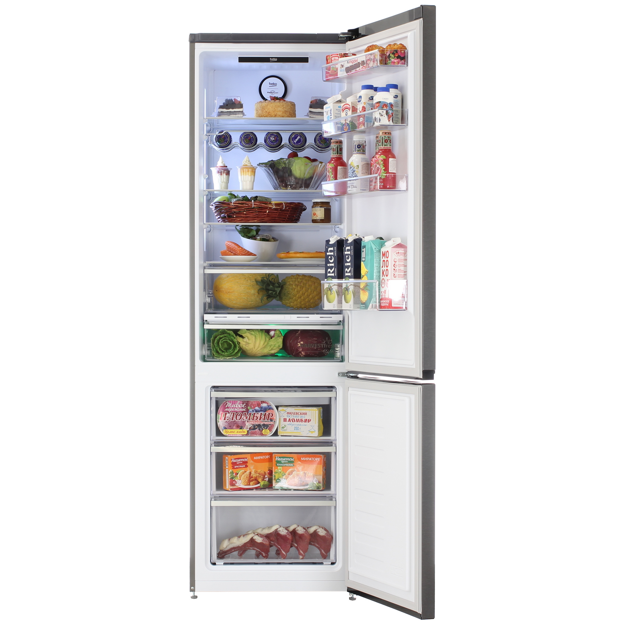 9208978 Холодильник с морозильником   Beko B7R0CNK403LXBRW серый STDN-0128543 - Вид №5