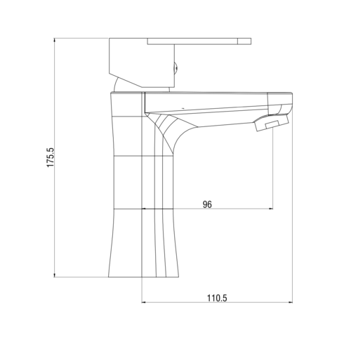 Orange OneLife P05-021cr Полимерный смеситель для раковины без донного клапана, цвет: хром Графит sun-id-1517301 - Вид №1