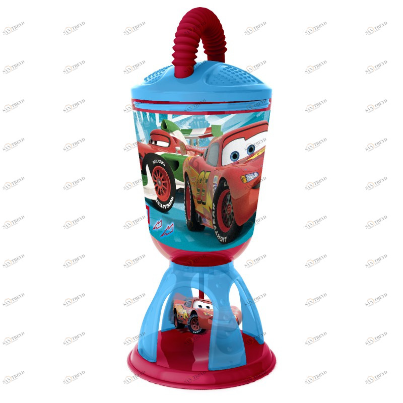 Стакан-качели с соломинкой "Тачки", 260 мл STOR ТАЧКИ 336012 Голубой Santreyd 