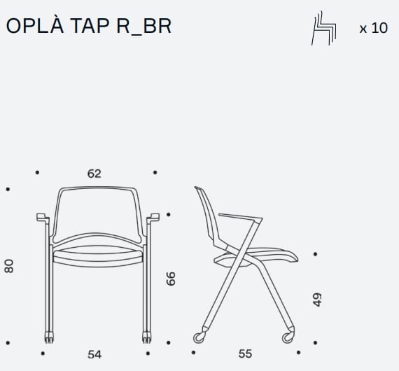 Штабелируемый стул для конференций с колесами IBEBI Oplà ARCH-00036054 - Вид №5