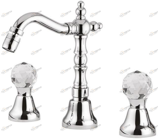 Rubinetteria Giulini Смеситель для биде с 3 отверстиями Odessa crystal F3945a/s