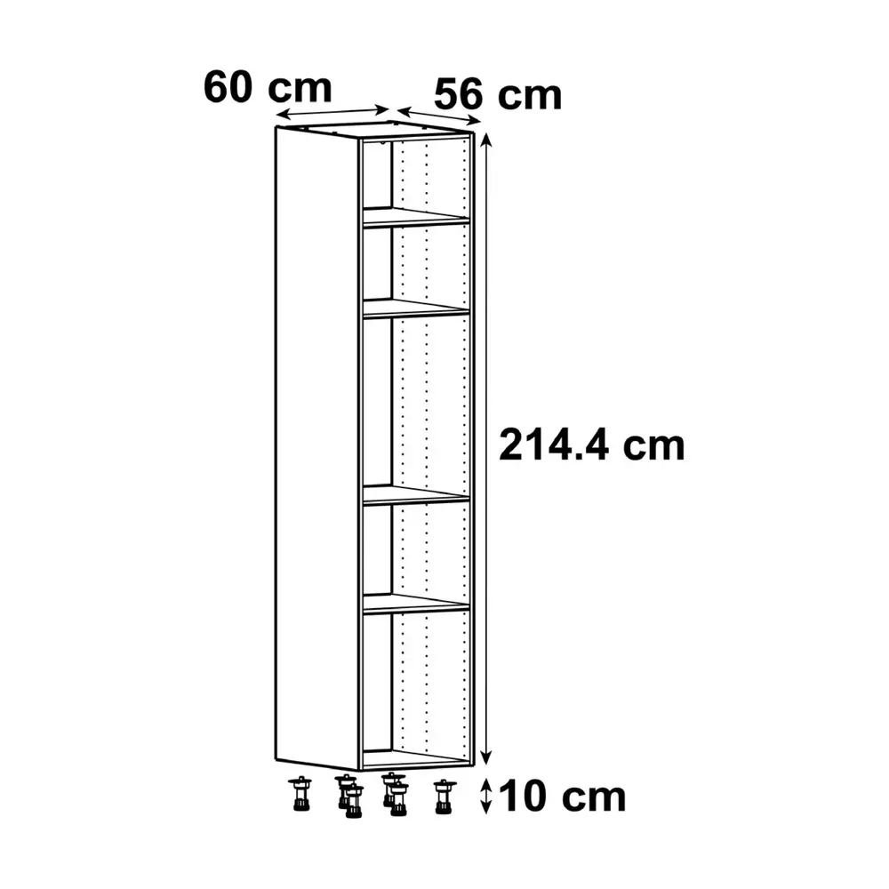 Колонка напольная Delinia ID 60x214x56 см, ЛДСП, цвет белый STLM-2014410 - Вид №1
