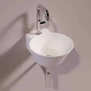 WA05BIANCOMATT Подвесная раковина настенная круглая Simas  белая