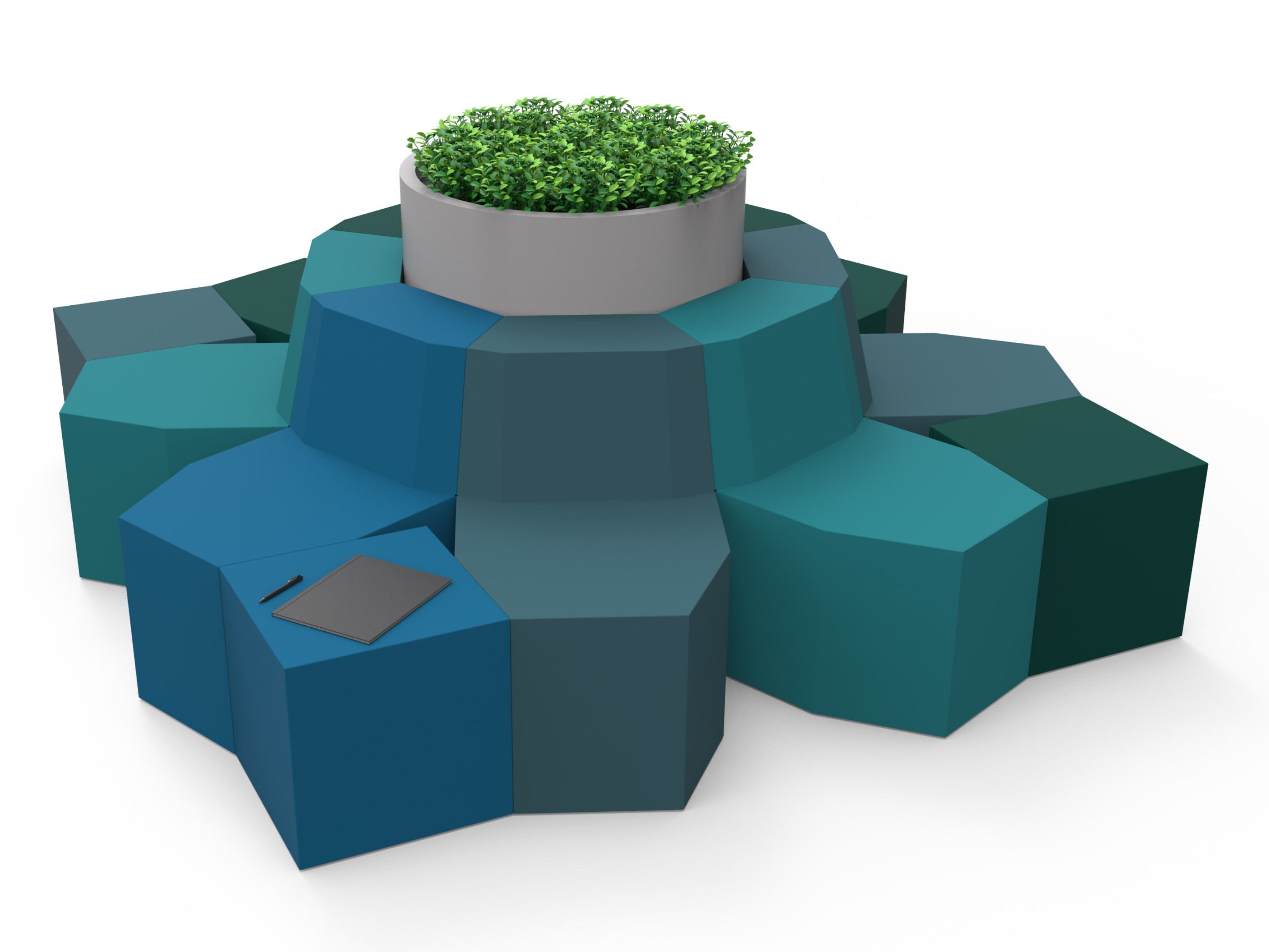 Модульная скамья из пены QM со спинкой Quinze & Milan Gap ARCH-00103317