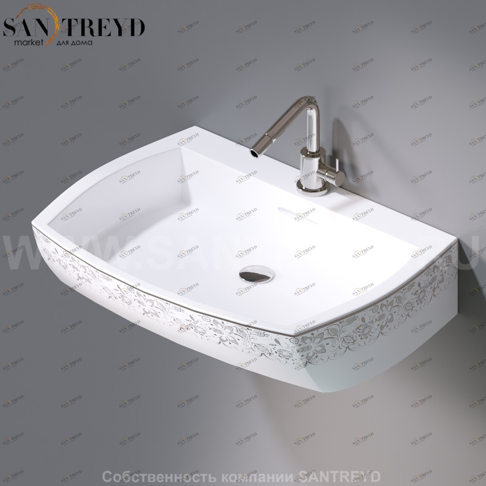 L283.460P Подвесная раковина настенная овальная A. e T. Italia SQUARE белая AeT ITALIA