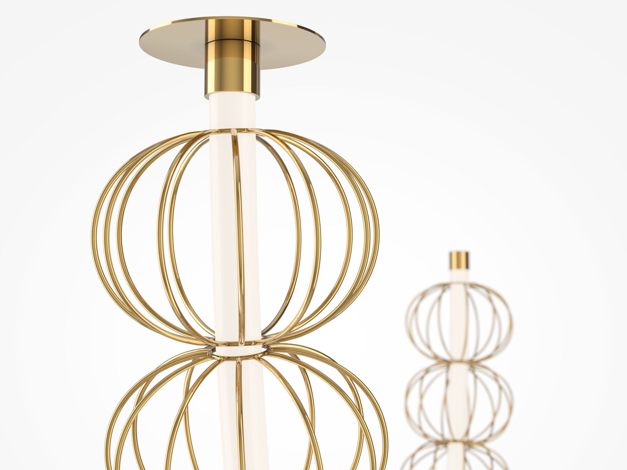 Металлический светодиодный подвесной светильник Maytoni Золотая клетка ARCH-00137485 - Вид №2