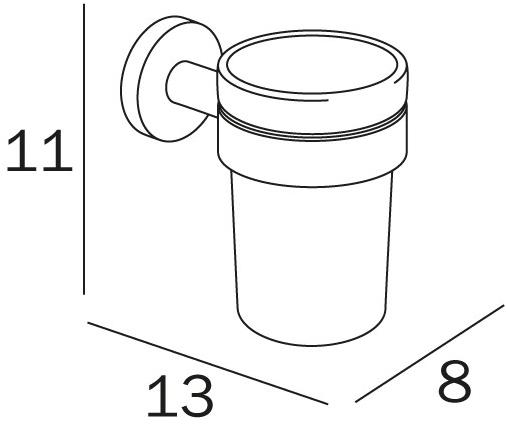 INDA® Подставка для зубных щеток из матового стекла Inox A1410a - Вид №1