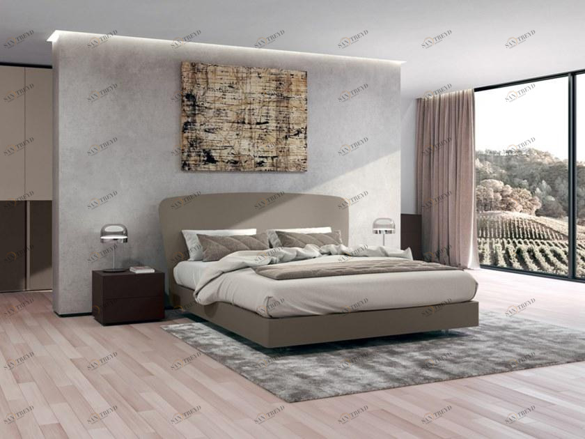 Febal Casa Кровать из лакированной фанеры с высоким изголовьем sun-id-1461007