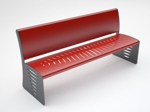 Стальная скамья со спинкой