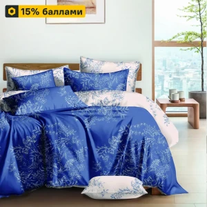 Santreyd Bouquet Дуэт 343 — семейный комплект постельного белья из перкаля синего цвета 89397784