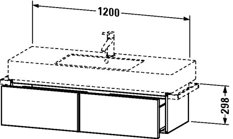 VE611509191 Vero Тумбочка подвесная Серо-коричневый декор Duravit - Вид №1