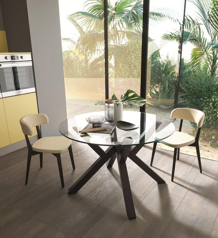 Febal Casa Линейная лакированная кухня с полуостровом sun-id-1405669 - Вид №3