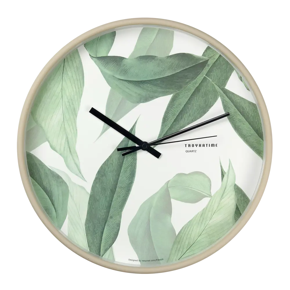 Часы настенные Troykatime «Зелёные листья» ø30 см ДИЗАЙНЕРСКИЙ STLM-2033738