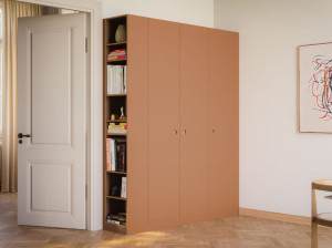 Ламинат настенный секционный шкаф с книжной полкой