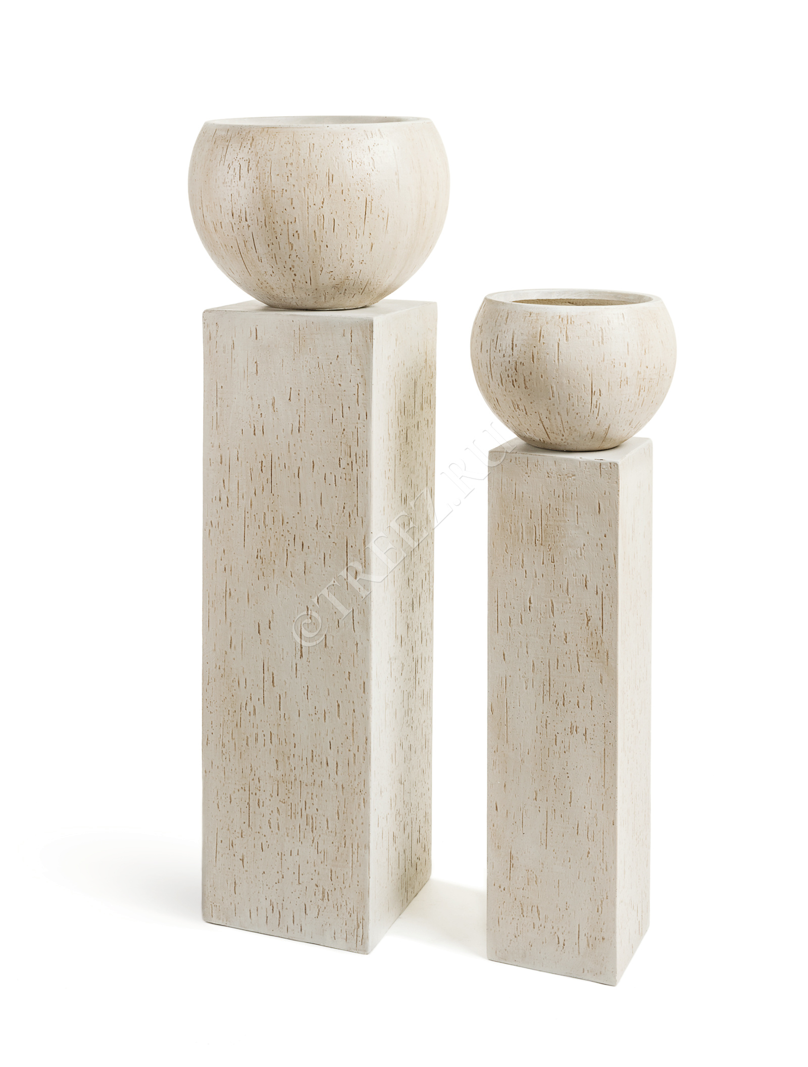 41.1016-0010-CRS-080 Кашпо  ERGO - серия Cork - Колонна - Белый песок Цветочная коллекция  - Вид №4