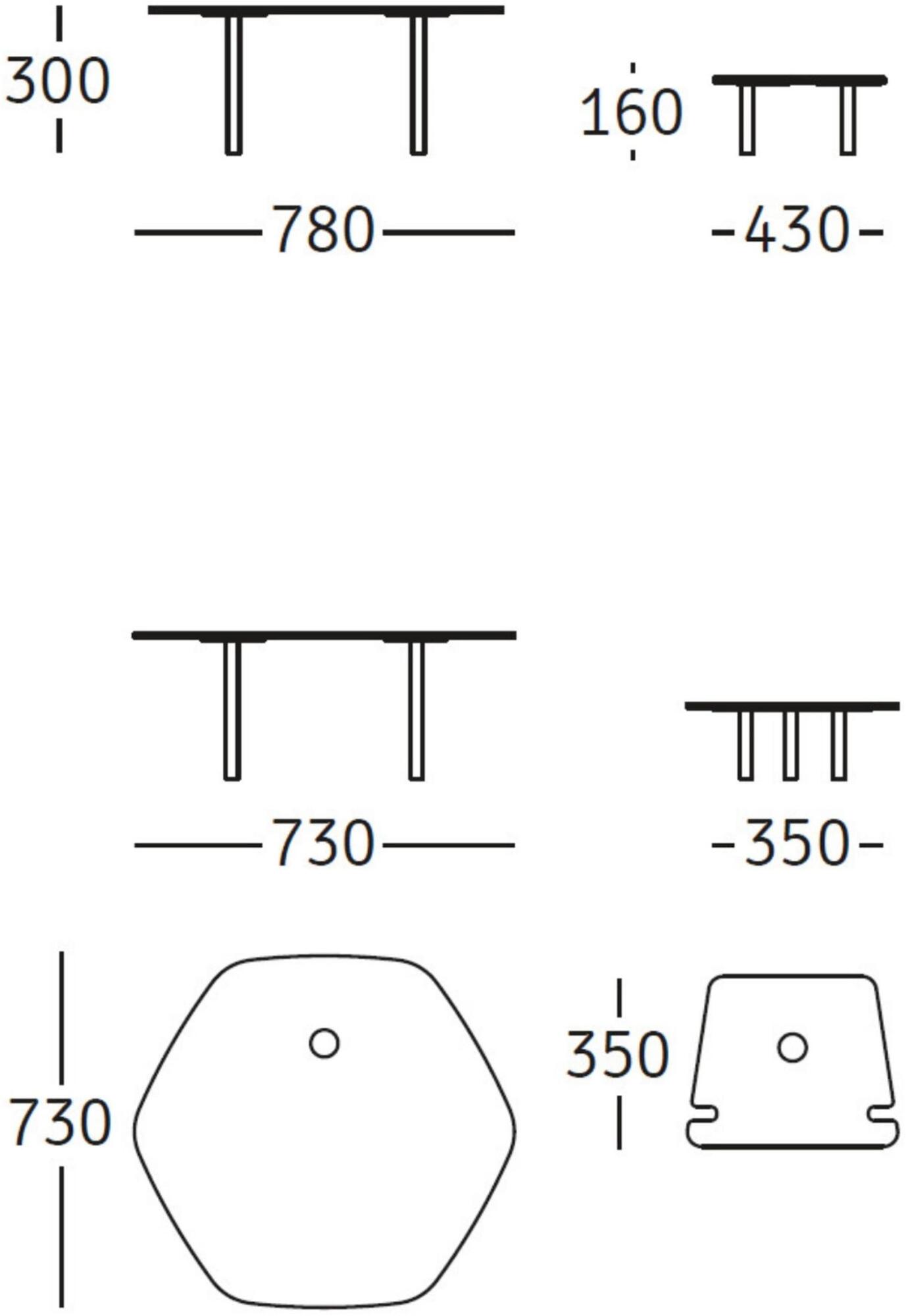 ROSSIN Шестиугольный журнальный столик из hpl Picco sun-id-1381333 - Вид №8