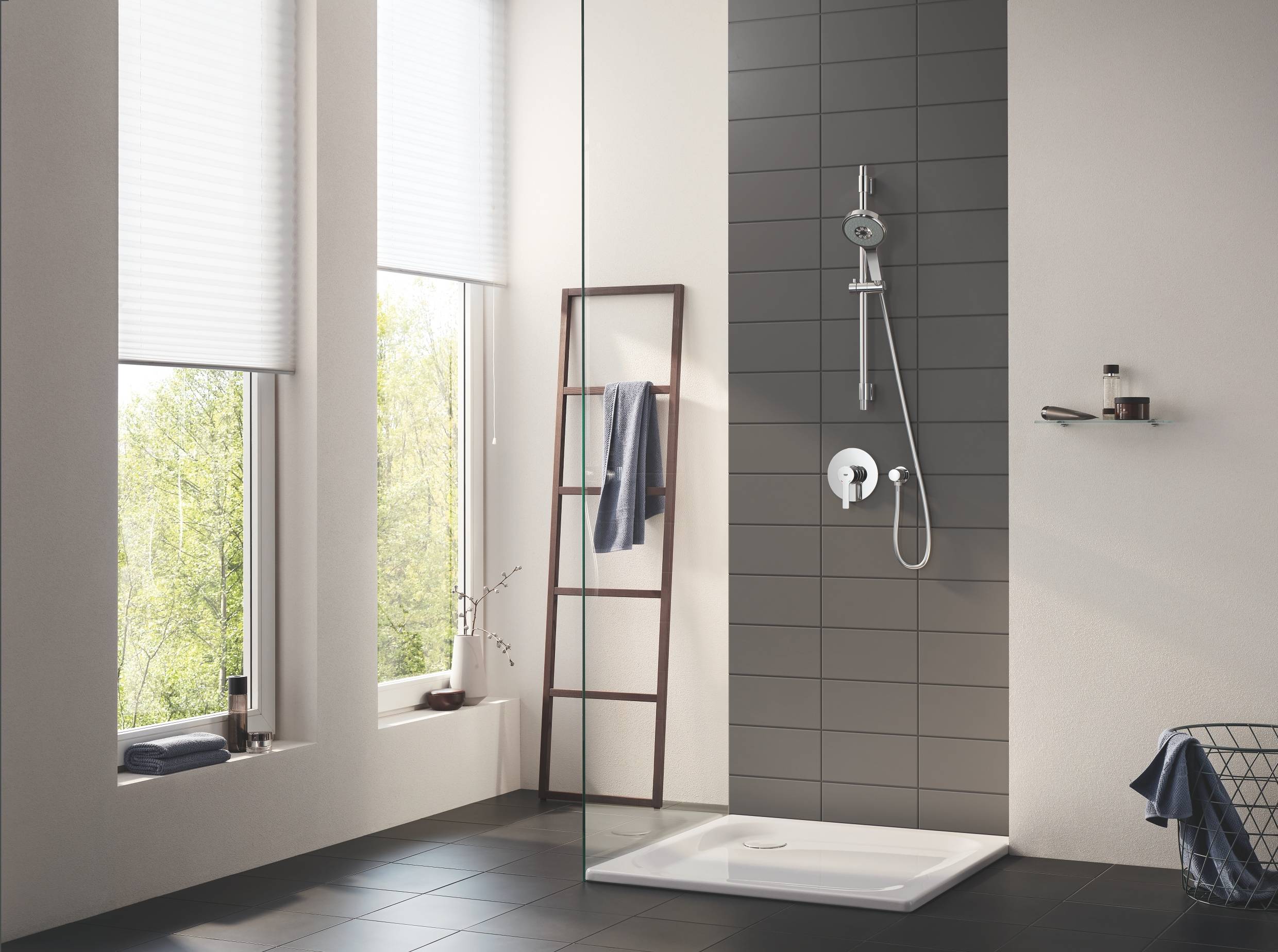 Смеситель однорычажный для душа GROHE Lineare New, круглая розетка, хром (24063001) - Вид №3