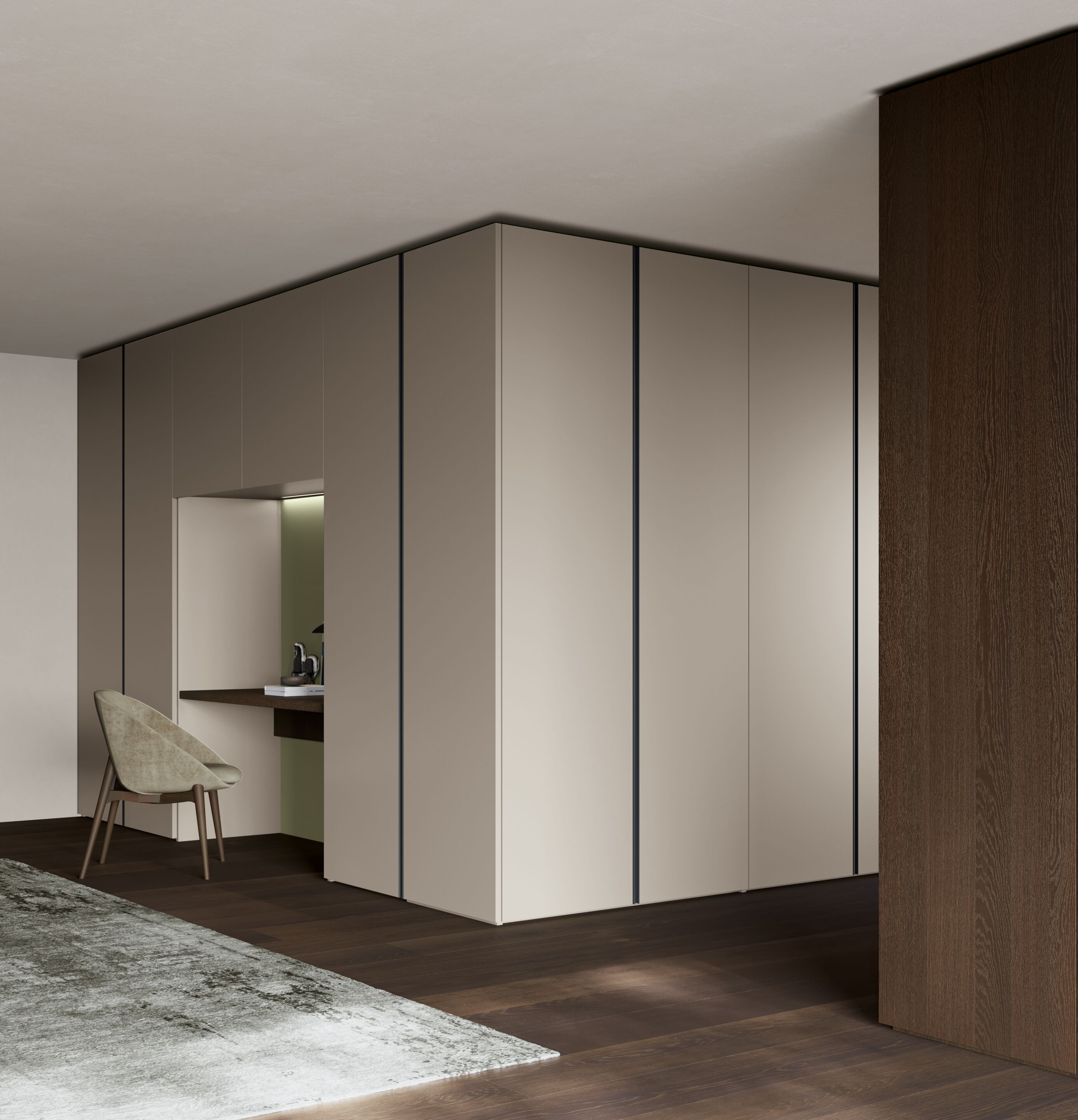 Секционный шкаф с деревянной распашной дверью и ручкой / горловиной Dall'Agnese Wardrobe Collection ARCH-00073158 - Вид №1