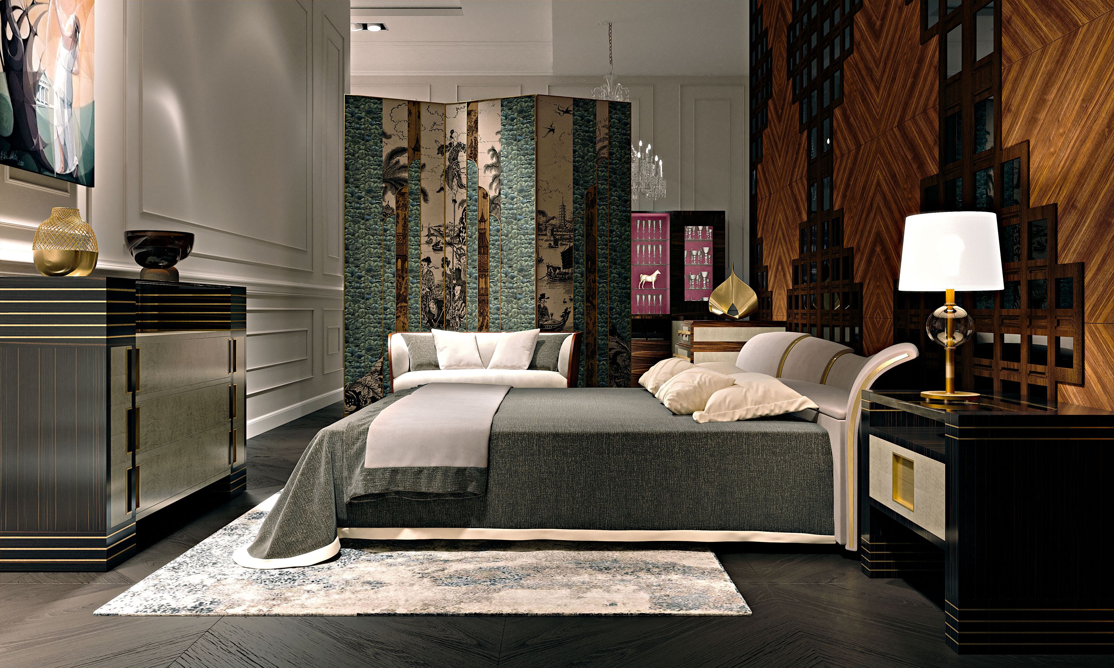 Деревянный комод с хрустальной столешницей Roman & Co Максвелл ARCH-00119535