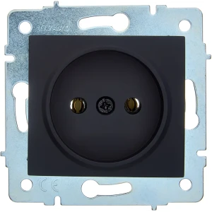 Розетка встраиваемая Lezard Asti без заземления цвет черный бархат