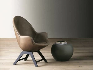 Meridiani Кожаное кресло с подлокотниками Jo & jill