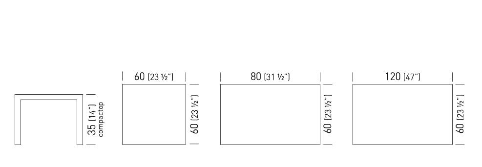 Низкий квадратный / прямоугольный журнальный столик в Compactop® GABER Claro / Step ARCH-00151768 - Вид №6