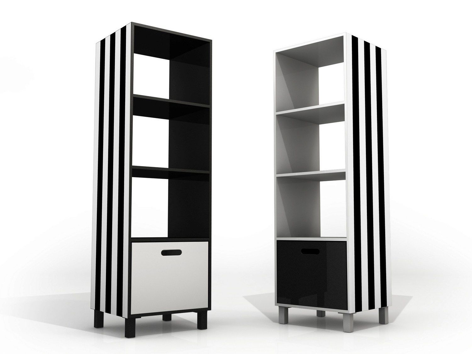 Алюминиевый двухсторонний книжный шкаф с ящиками altreforme ARCH-00015627 - Вид №1