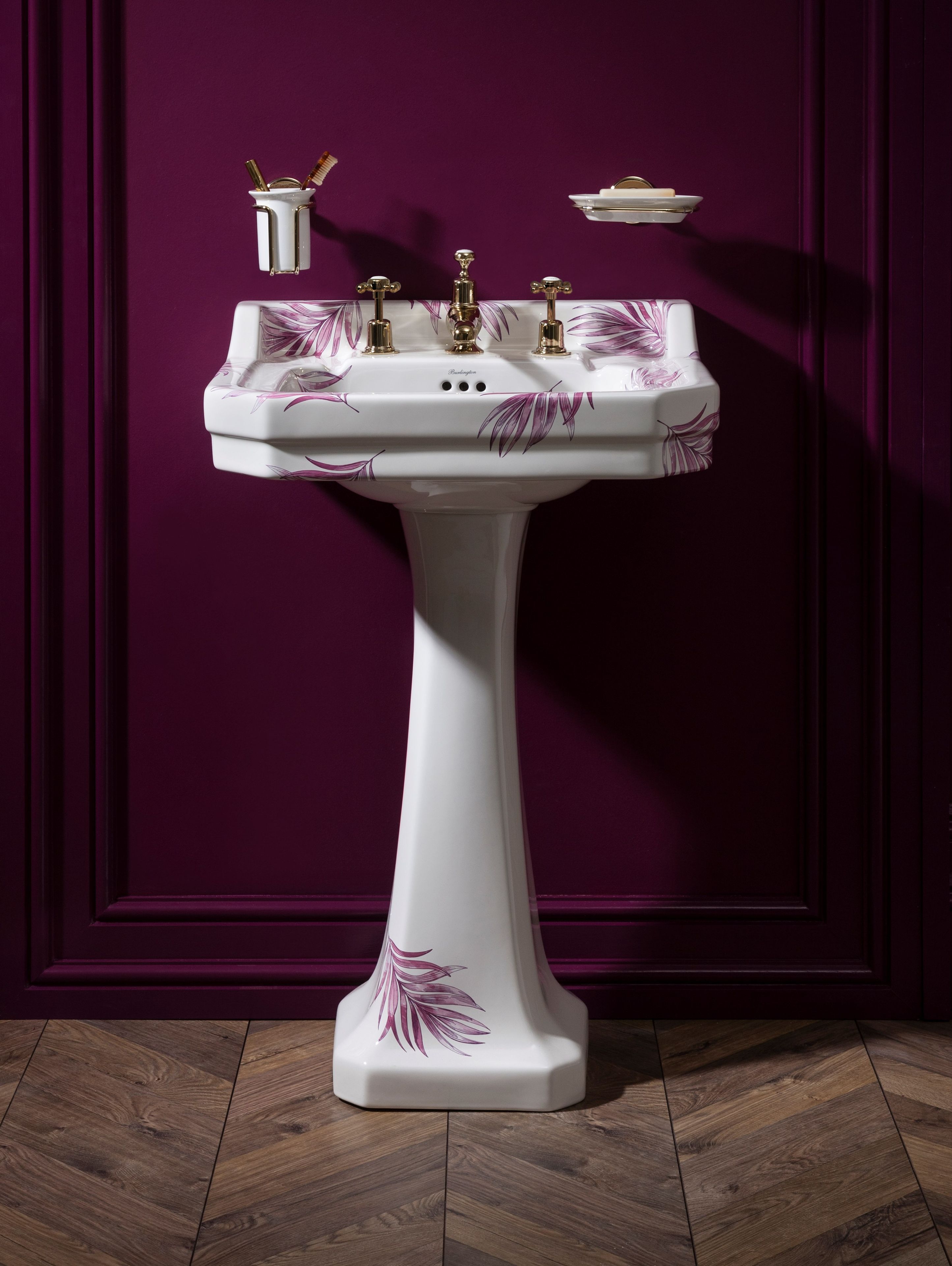 Прямоугольный умывальник из стекла на колонне Burlington На заказ ARCH-00085302 - Вид №2