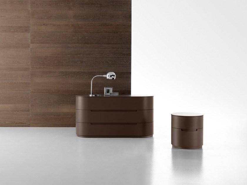 Presotto Круглая прикроватная тумбочка из лакированной древесины с ящиками Globo 2 sun-id-1379801 - Вид №1