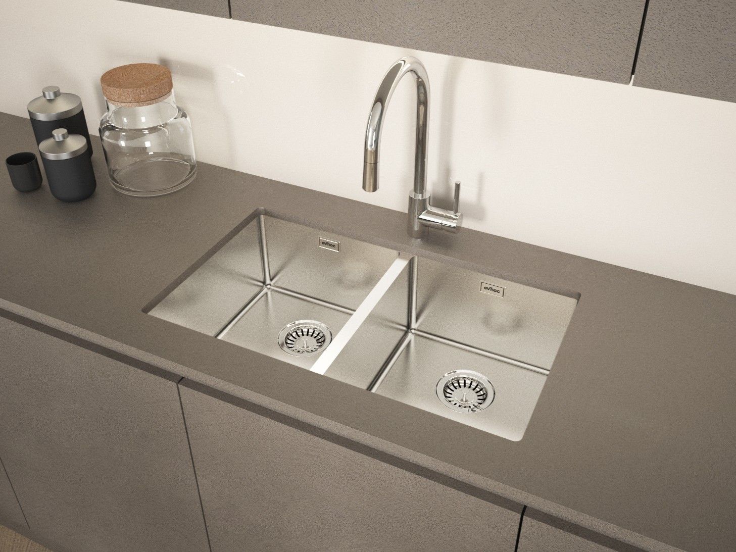 2 раковины из нержавеющей стали Evhoc Lumium ARCH-00014634