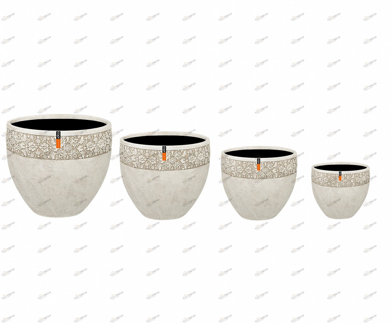 Вазы серые 4 штуки "Пуатье" LE-VILLAGE FLORERO 044762 Серый 