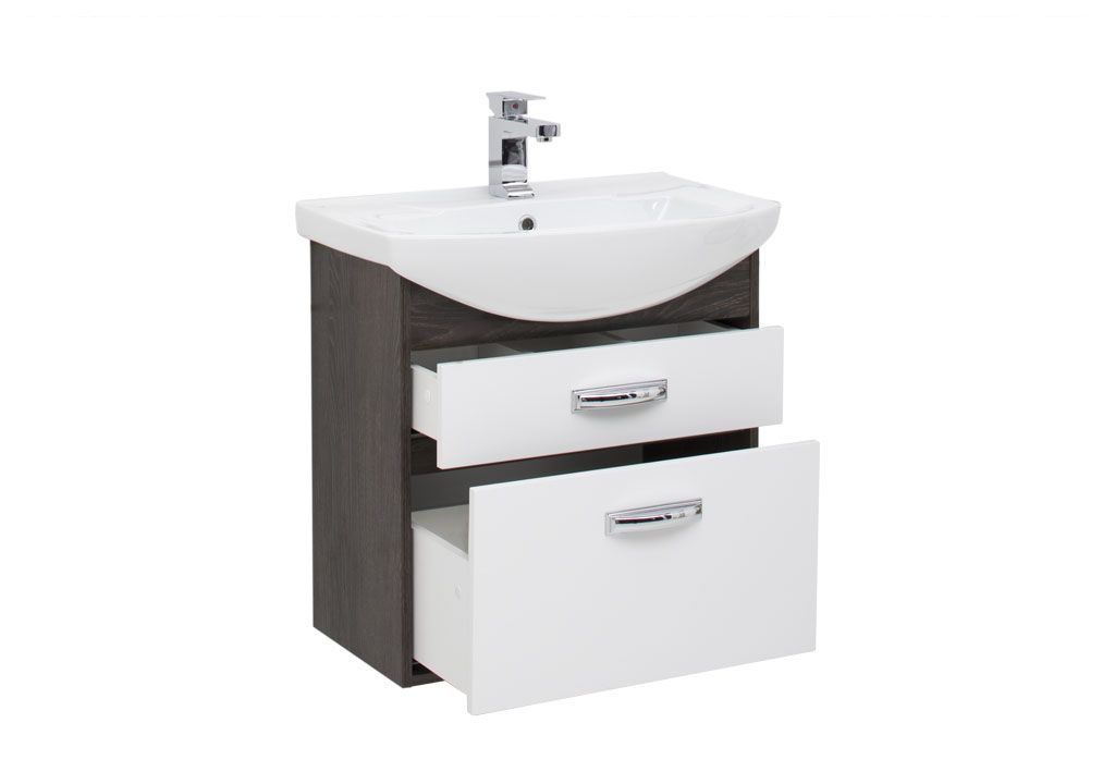 Тумба под раковину Aquanet Грейс 65 дуб кантербери/белый (2 ящика) 198387 - Вид №1
