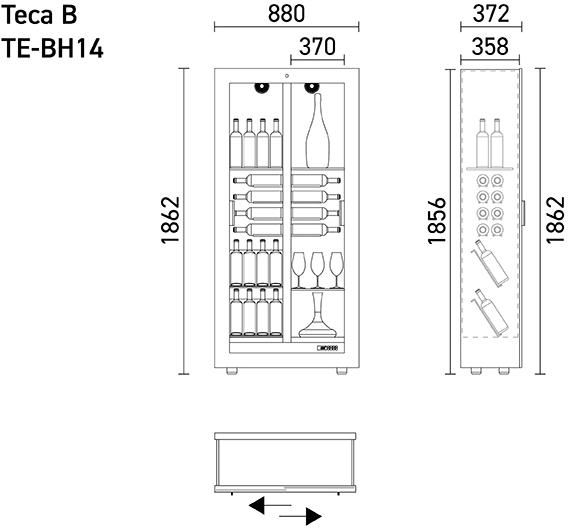 EXPO Встраиваемый винный холодильник из алюминия с подсветкой Teca b Te-bh14 / te-bm14 - Вид №6