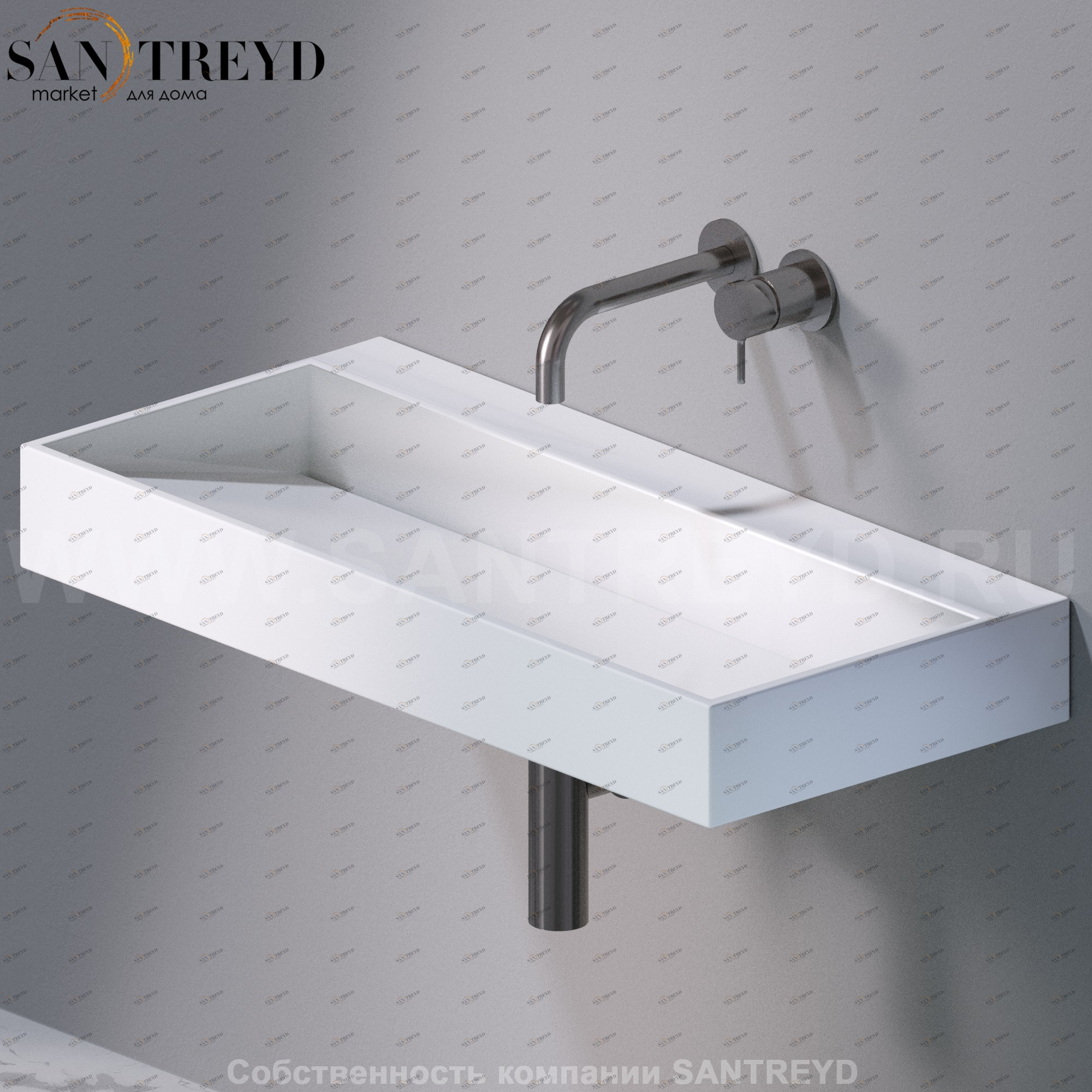 L011T1RPV4.100 Подвесная раковина настенная прямоугольная A. e T. Italia P35 белая AeT ITALIA