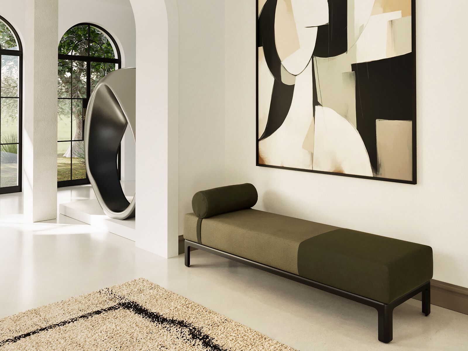 Мягкая скамейка из ткани ANA ROQUE INTERIORS ARCH-00111635 - Вид №1