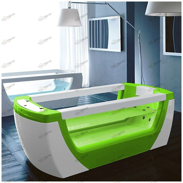 Ванна Gruppo treesse Vision STX-V138B-S ванна с гидромассажем и дезинфекцией стеклянная прозрачная салатовая STXV138BS