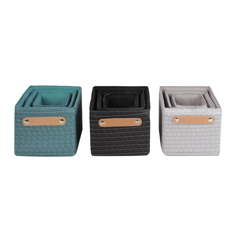 Набор корзин Sensea Paille 19x16x24.5 см цвет бирюзовый 3 шт. 82801797 STLM-2148755 - Вид №6