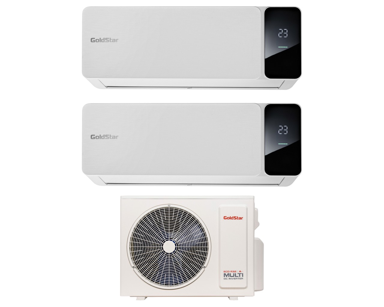 9244164 Кондиционер настенный мультисплит-система GoldStar GSA2OI-FM/out-18HN8 + FM/in-07+07HN8 белый STDN-0071107