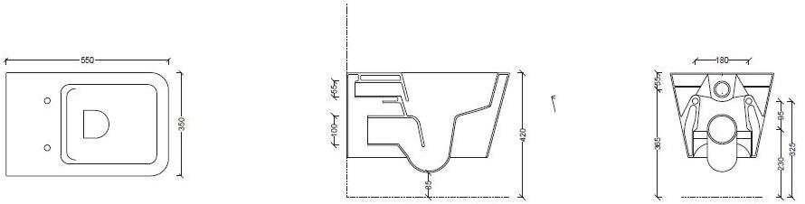 31210101 Подвесной унитаз настенный Белый Alice Ceramica Hide Италия - Вид №6