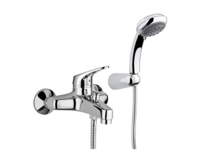 Смеситель для ванны из хромированной латуни с ручным душем