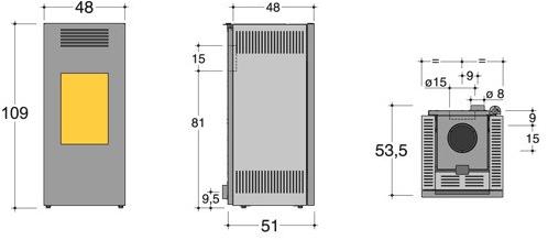 CAMINETTI MONTEGRAPPA Настенная стальная дровяная печь Noir sun-id-1368470 - Вид №1